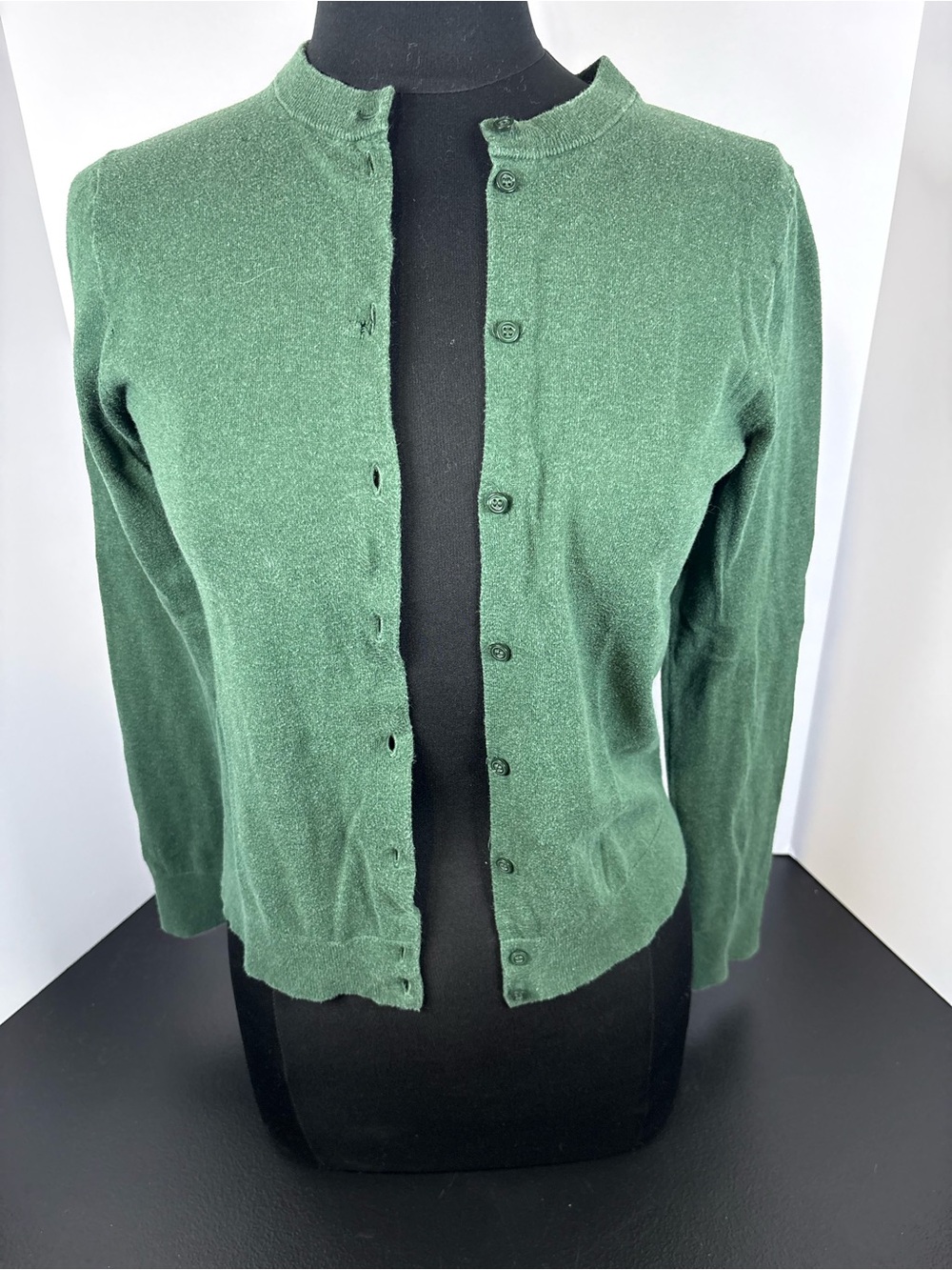 J. Crew Forest Green Crewneck Button Cardigan